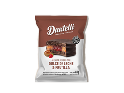 Alfajor Dantelli dulce de leche corazón de frutillas
