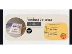 Celimundo ravioles verduras y ricotta x 3 planchas