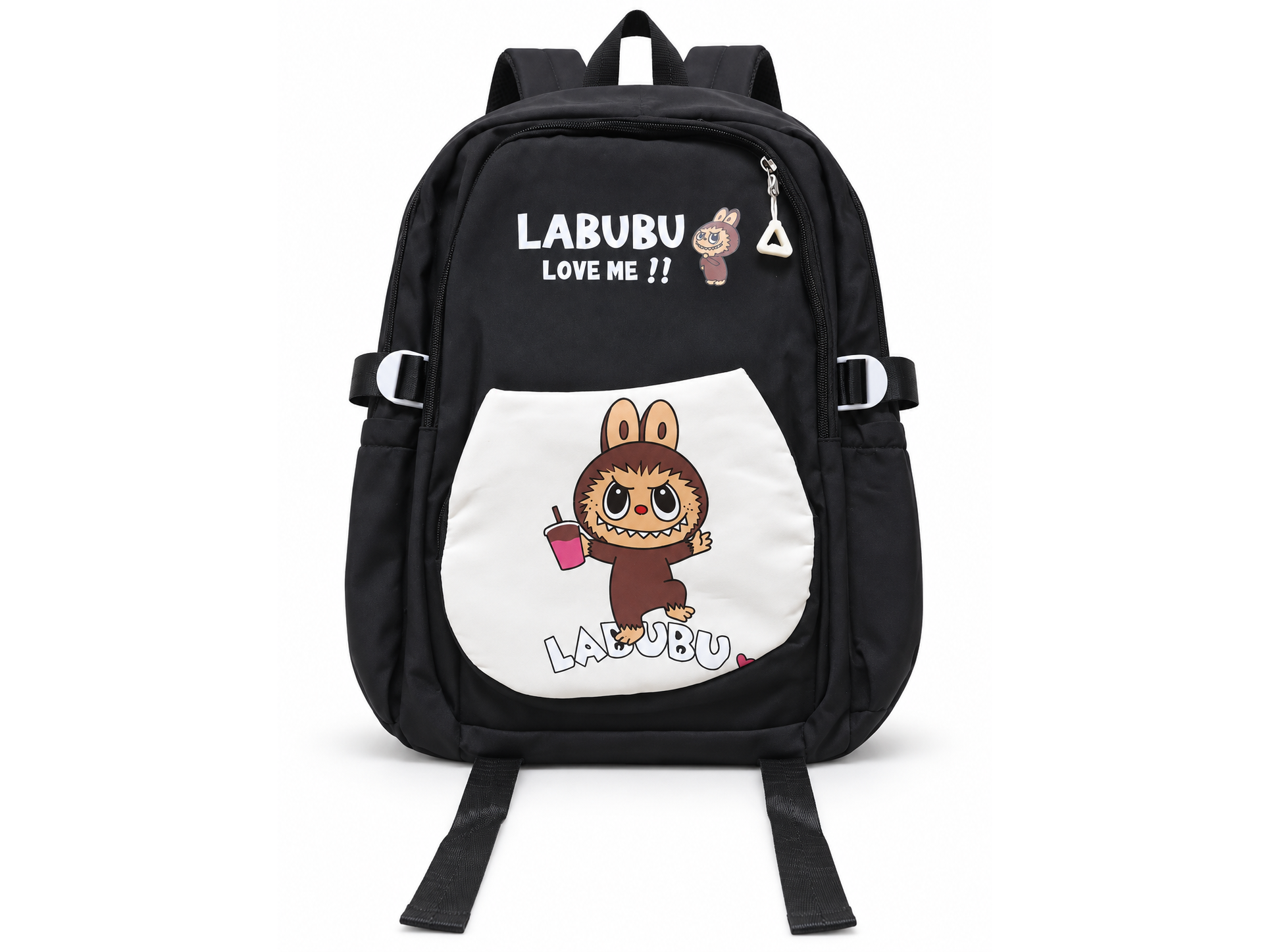 MOCHILA LABUBU NEGRA. GRANDE
