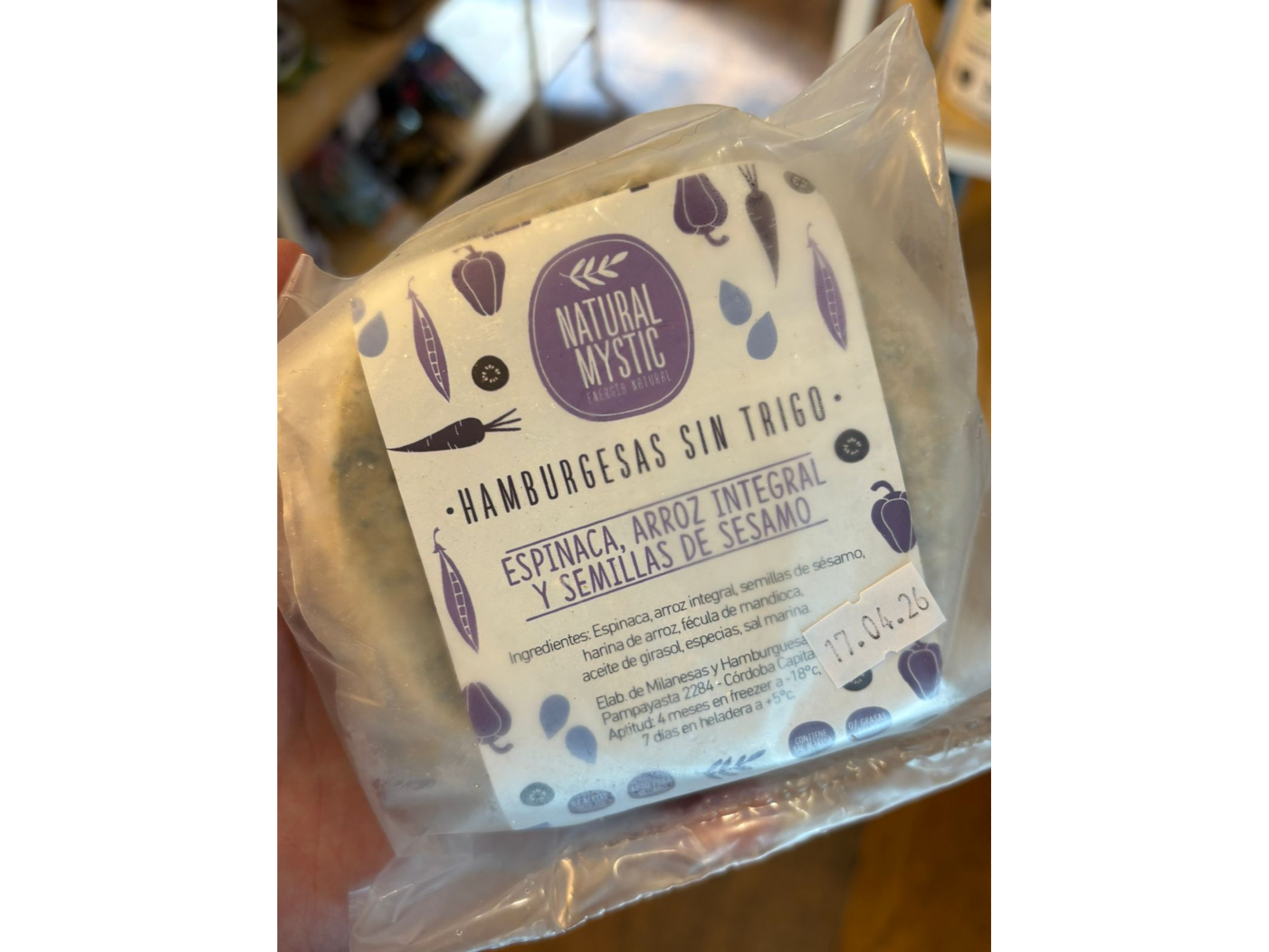 Hamburguesa de espinaca, arroz integral y semillas de sesamo - Mystic