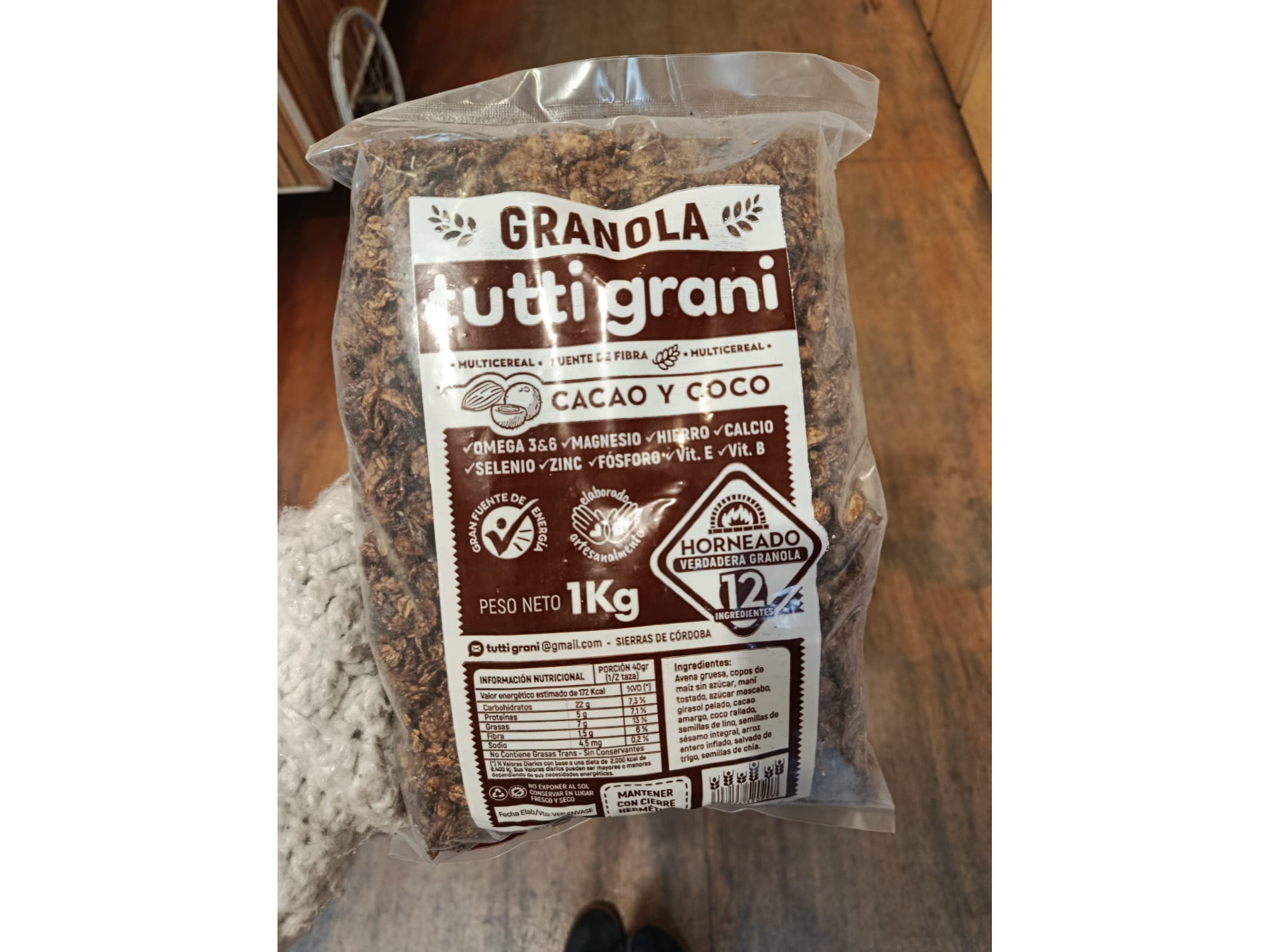 Granola cacao y coco