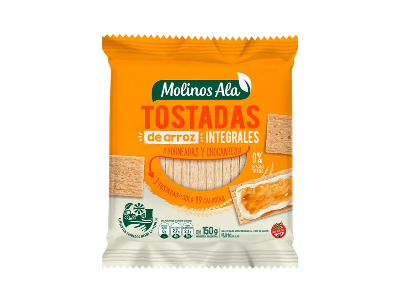 Tostadas de arroz integrales Molinos Ala