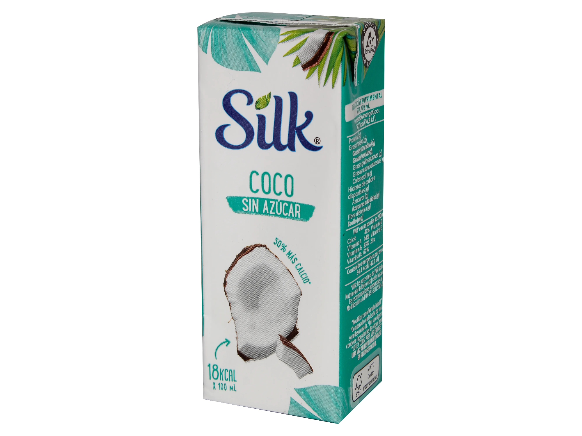 Leche de coco sin azucar Silk