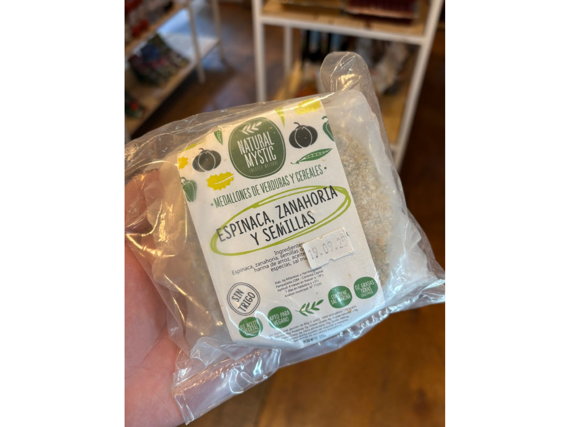 Medallones de espinaca, zanahoria y semillas