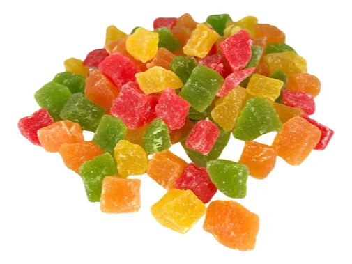 Anana multicolor en cubos