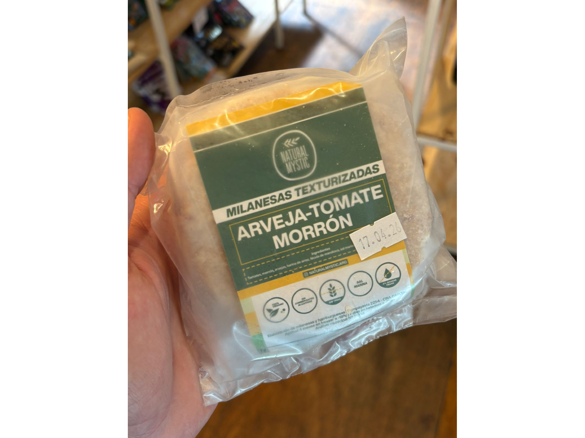 Milanesa de arveja, tomate y morron - Mystic