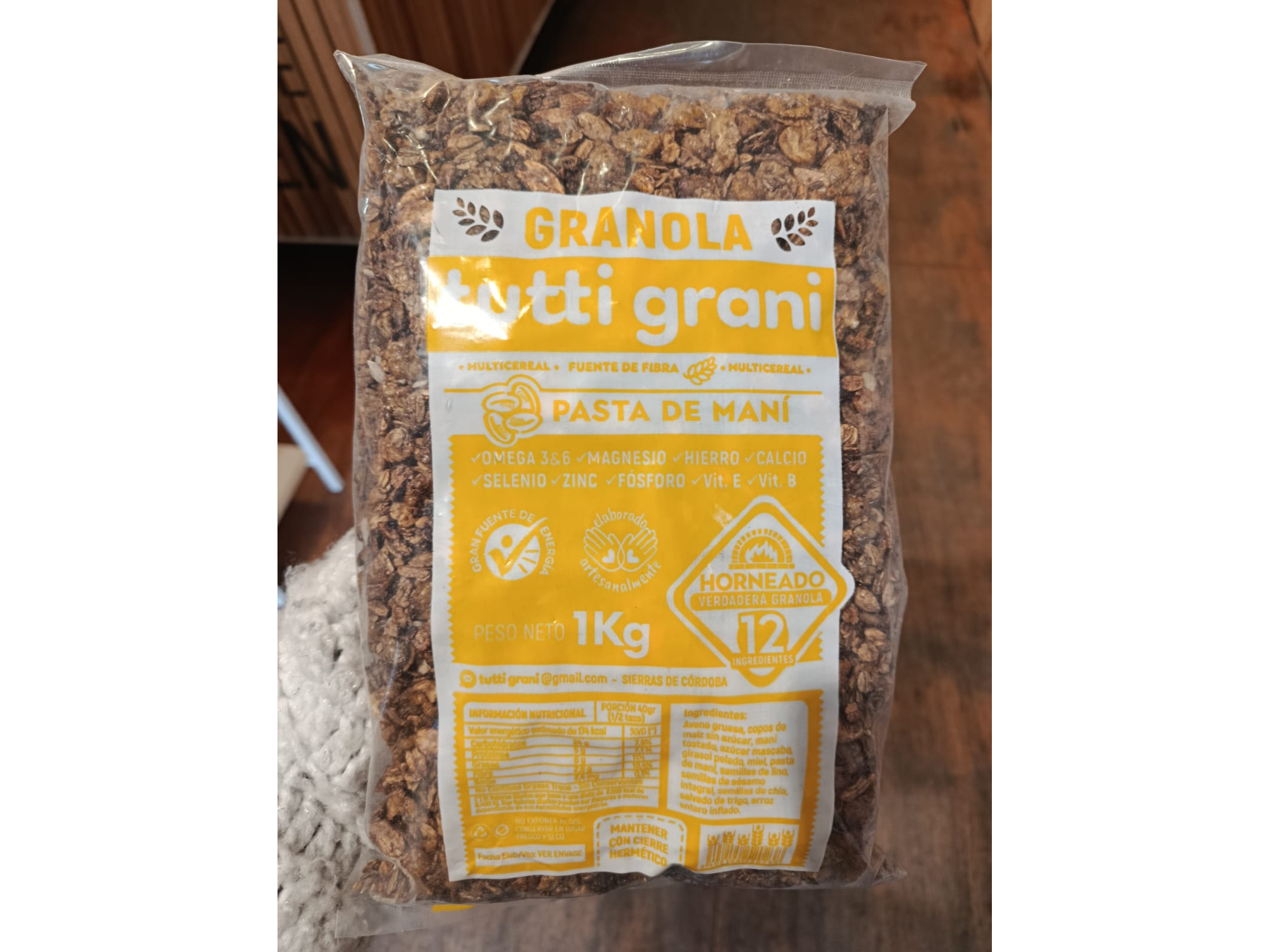 Granola pasta de mani