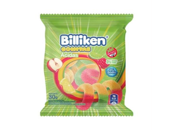 GOMA BILLIKEN ACIDAS 30 G  X 12 UN (CAJA)