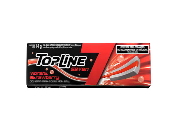 CHICLE TOPLINE 7 STRAWBERRY X 16 UN (CAJA)