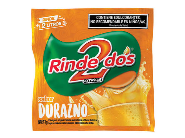 JUGO RINDE 2 DURAZNO 15 GRS X 10 UNIDADES (CAJA)