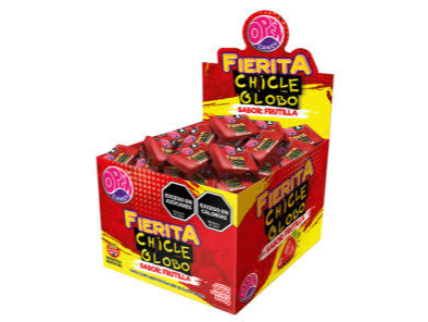 CHICLE FIERITA PLEGADO  FRUTILLA 100 UN