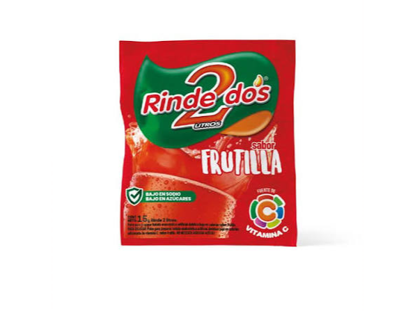 JUGO RINDE 2 FRUTILLA 15 GRS X 10 UNIDADES (CAJA)