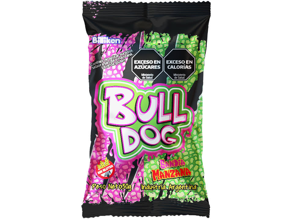 PASTILLA BULL DOG SANDIA/MANZANA X 12 UN (CAJA)