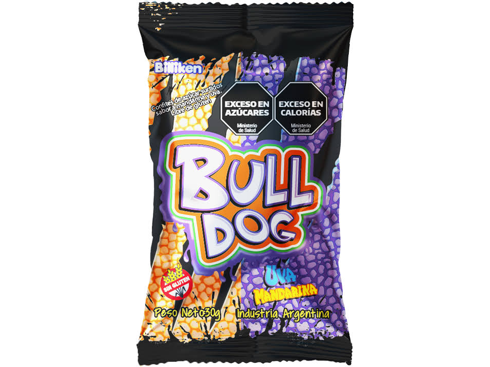 PASTILLA BULL DOG UVA/MANDARINA X 12 UN (CAJA)