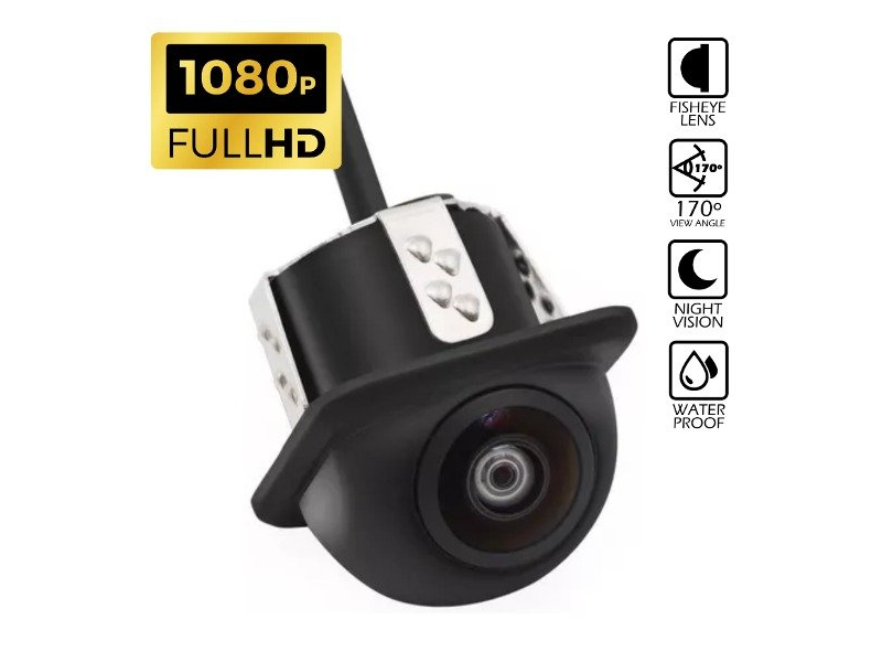 Kit Cámara Reversa (embutida) FULL HD 1080p - Ojo de Pez 170 Grados