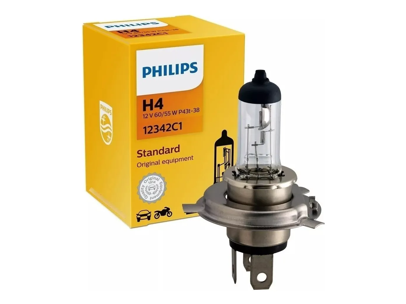 Lampara Philips  H4 Para Auto Luz Alta Y Baja 12v 60/55w