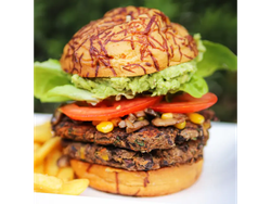 Veggie Burger Con Papas Fritas