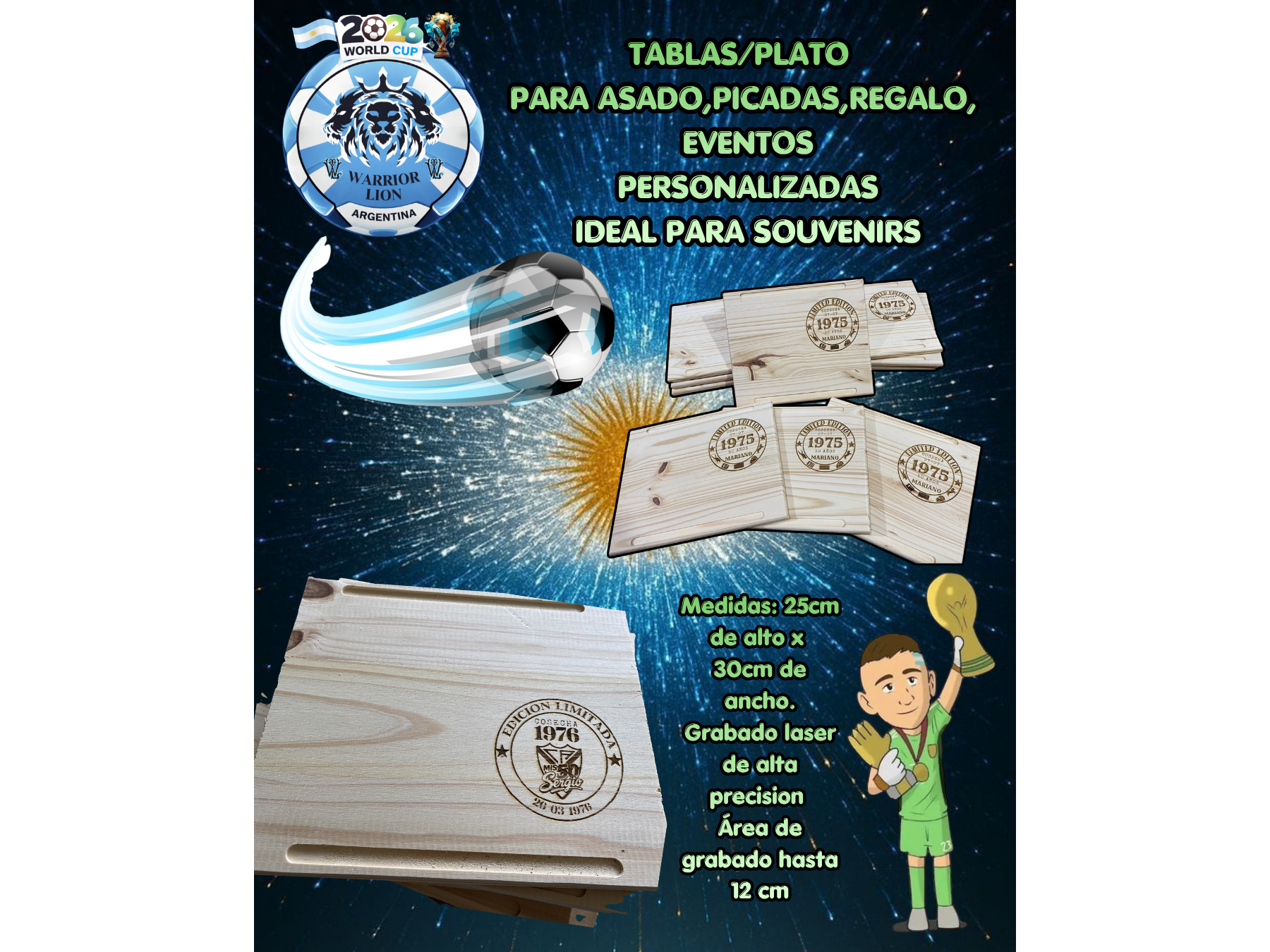 Tablas 25x30cm Personalizados X10u