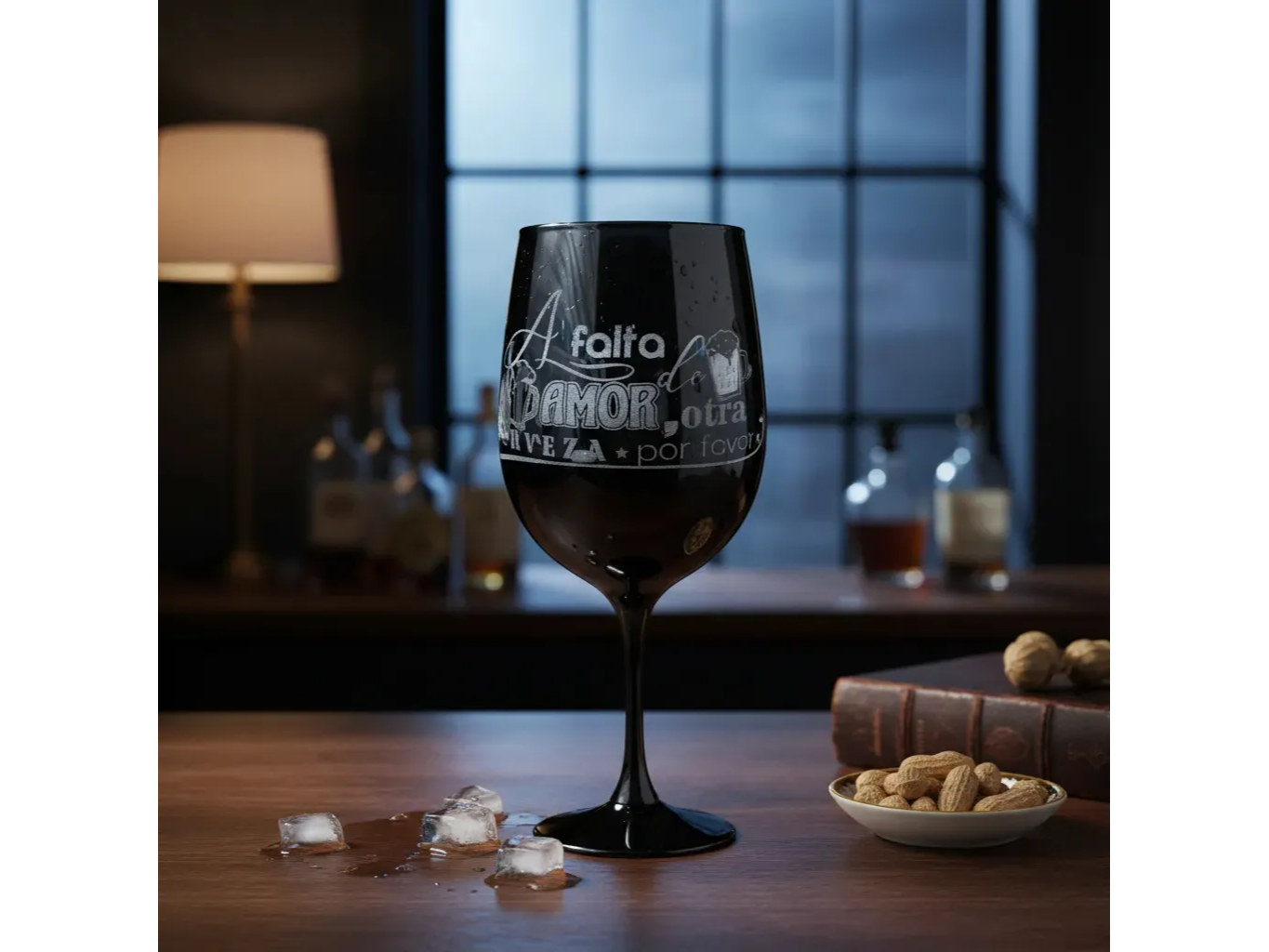 Copas Negras De Vidrio Ideal Para Souvenir Personalizadas X6 unidades