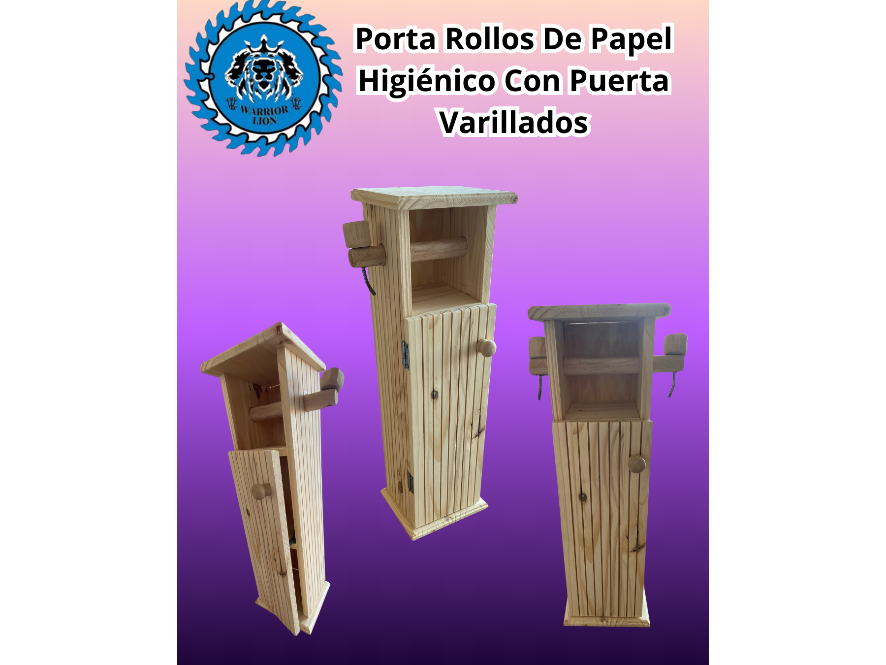 Porta Rollos De Papel Higiénico Con Puerta Varillados
