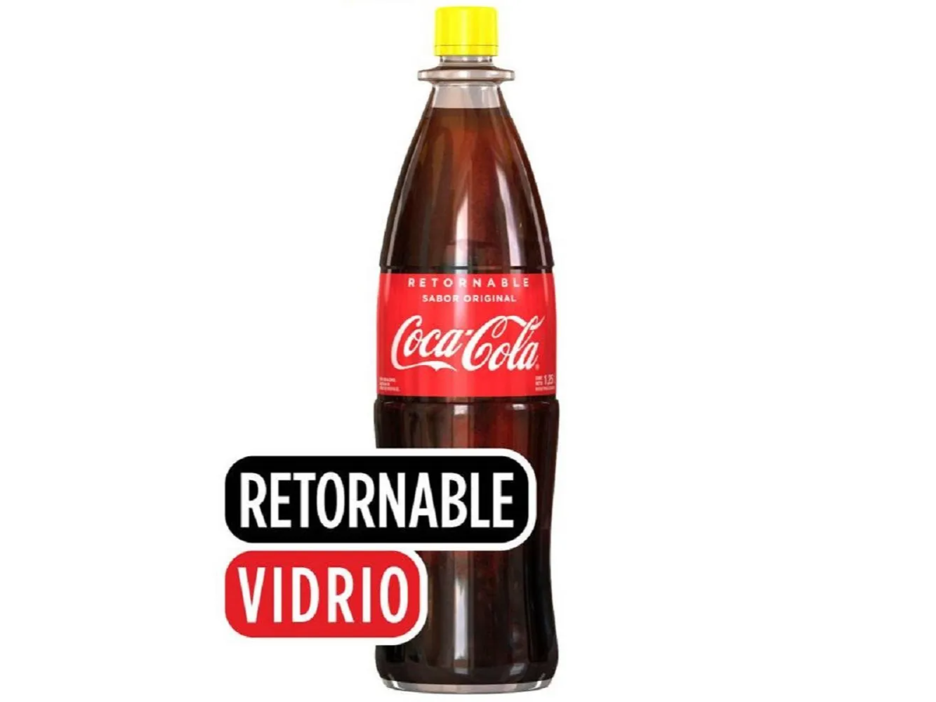 COCA COLA X 1.25L - VIDRIO - BOTELLA RETORNABLE