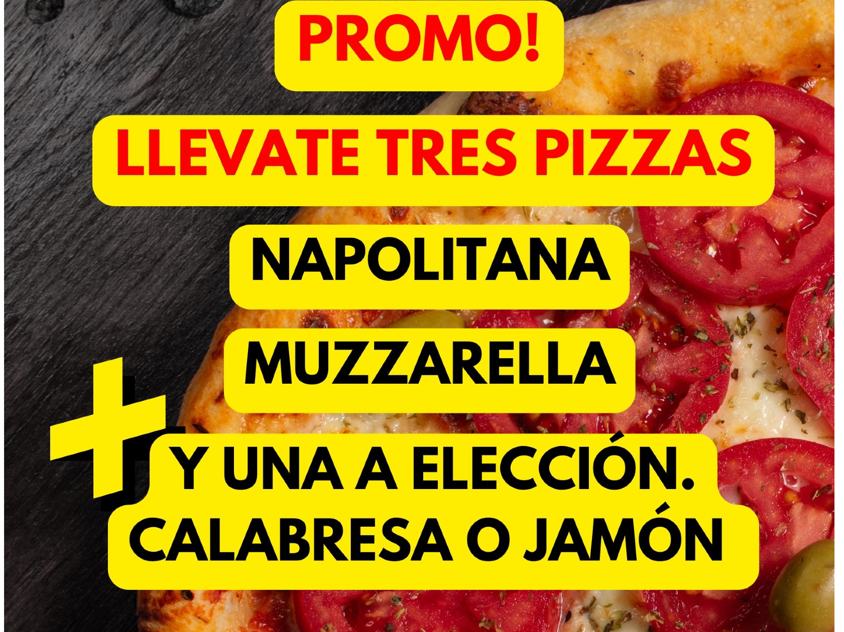 PIZZAS X3 EN EFECTIVO