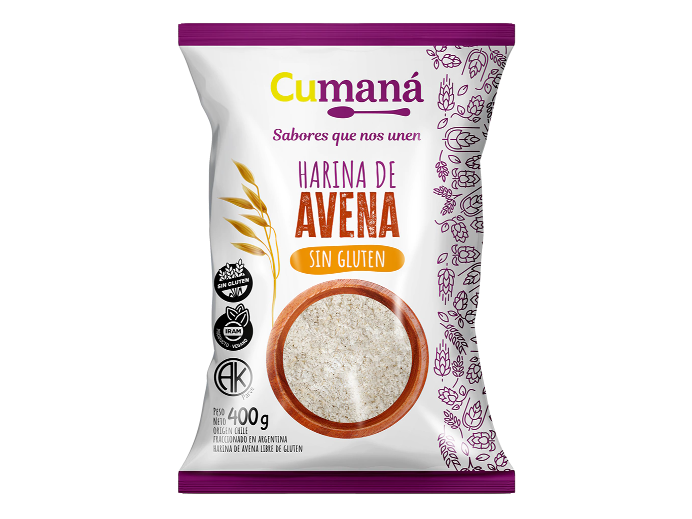 Harina de Avena S/TACC x 400 GR Cumana