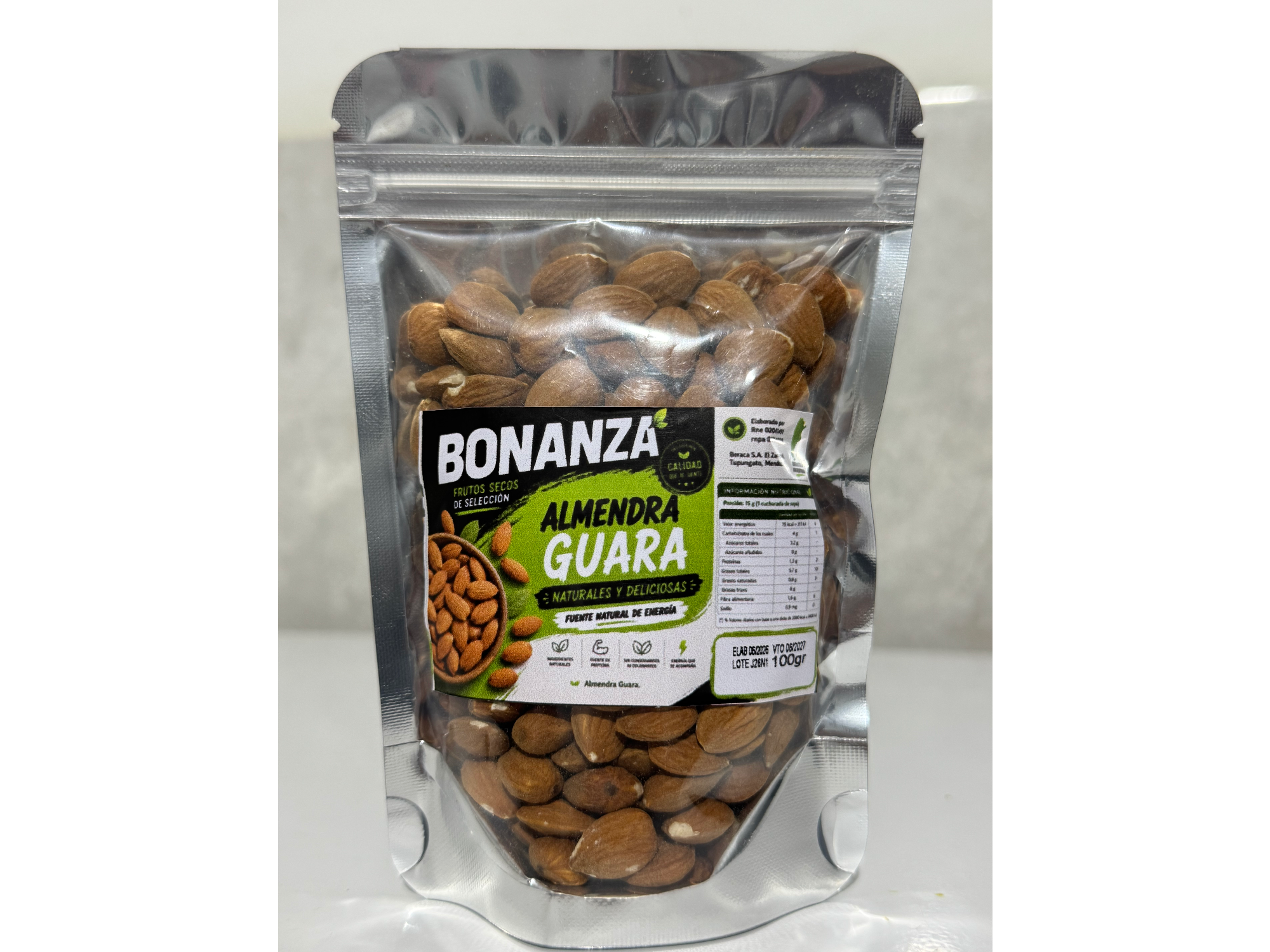 Almendra Guara por 100gr bolsa doy pack