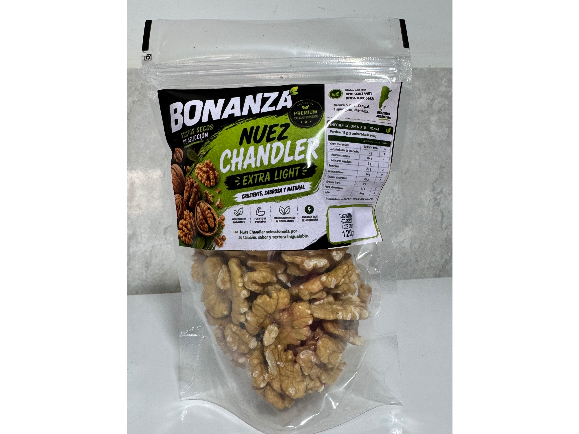 Nuez Chandler mariposa extra light por 120gr bolsa Doy pack