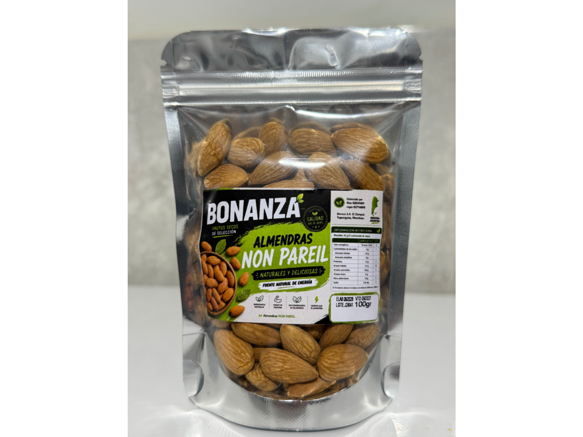 Almendra Non pareil por 100gr bolsa doy pack