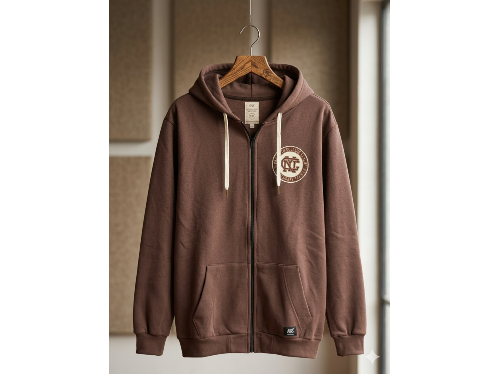 Buzo con cierre y capucha Brown xxl