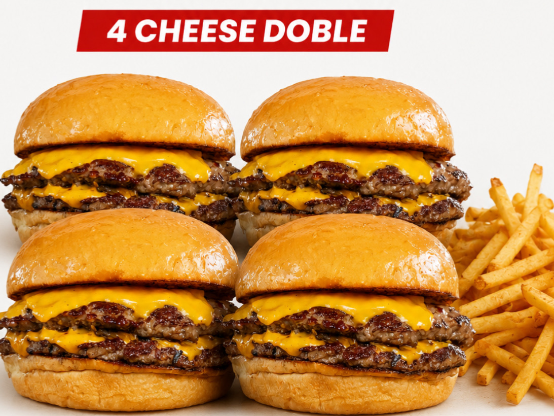Promo Familiar (4 Dobles cheeseburgers con Papas)
