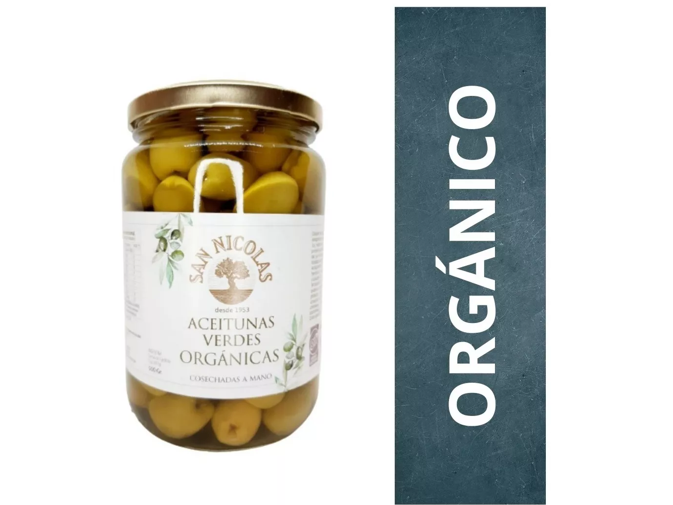 Aceitunas Verdes 500 Gr Orgánicas "San Nicolás"