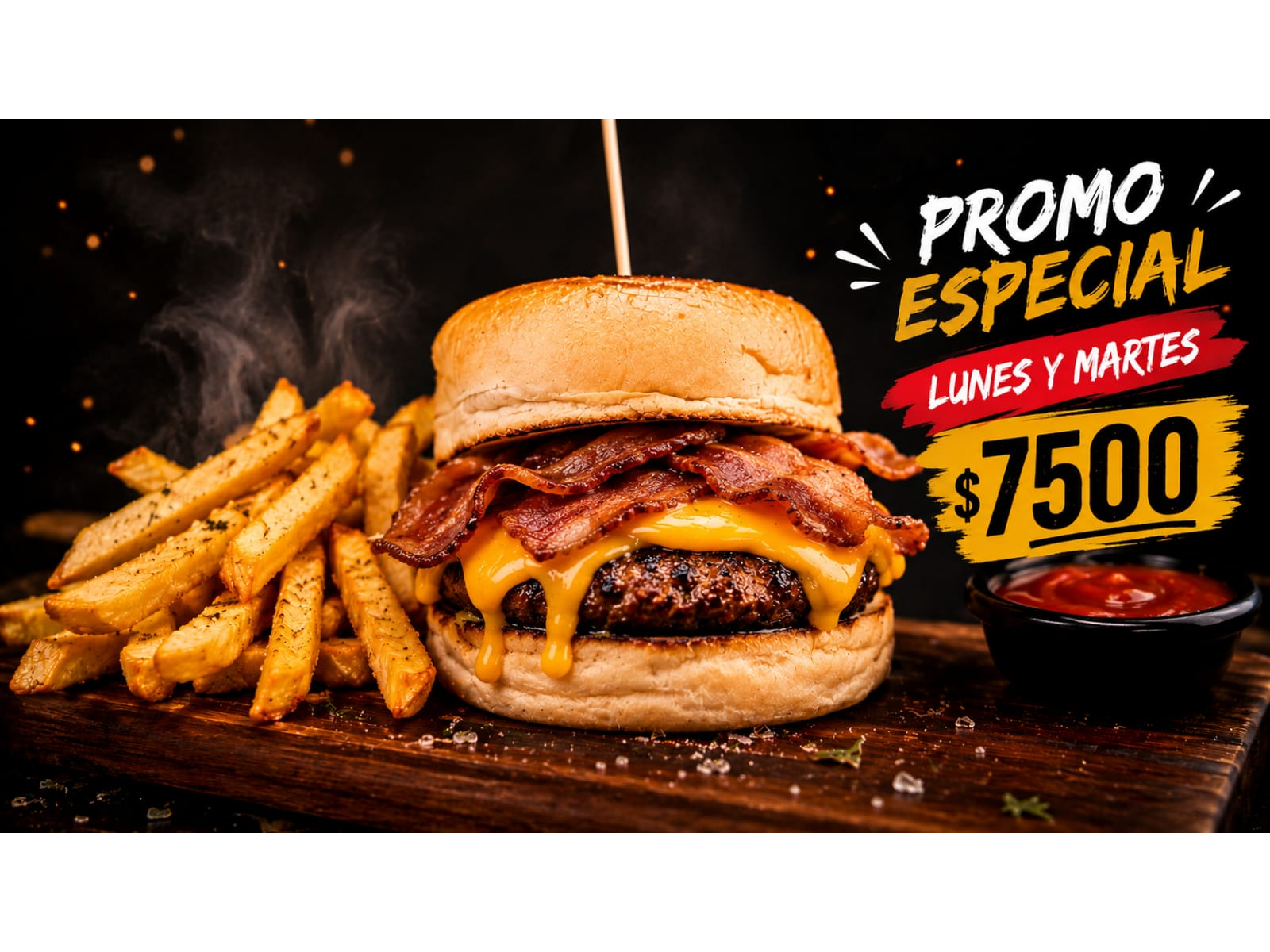 hamb simple con cheddar y panceta
