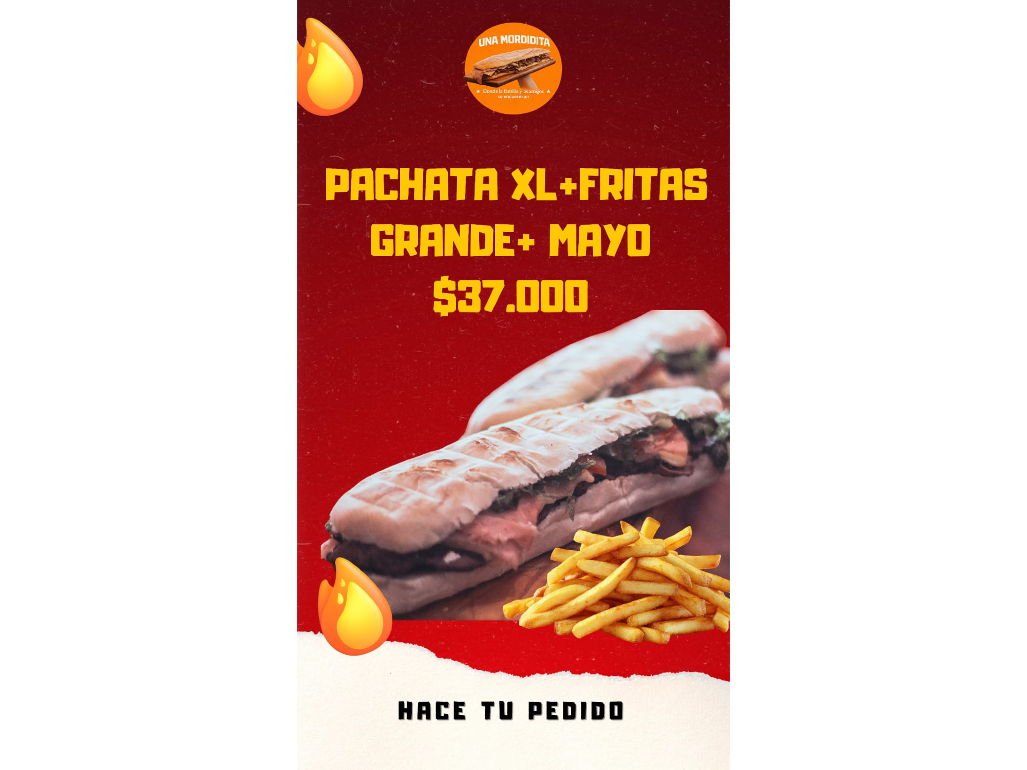 pachata xl más bandeja grande de fritas