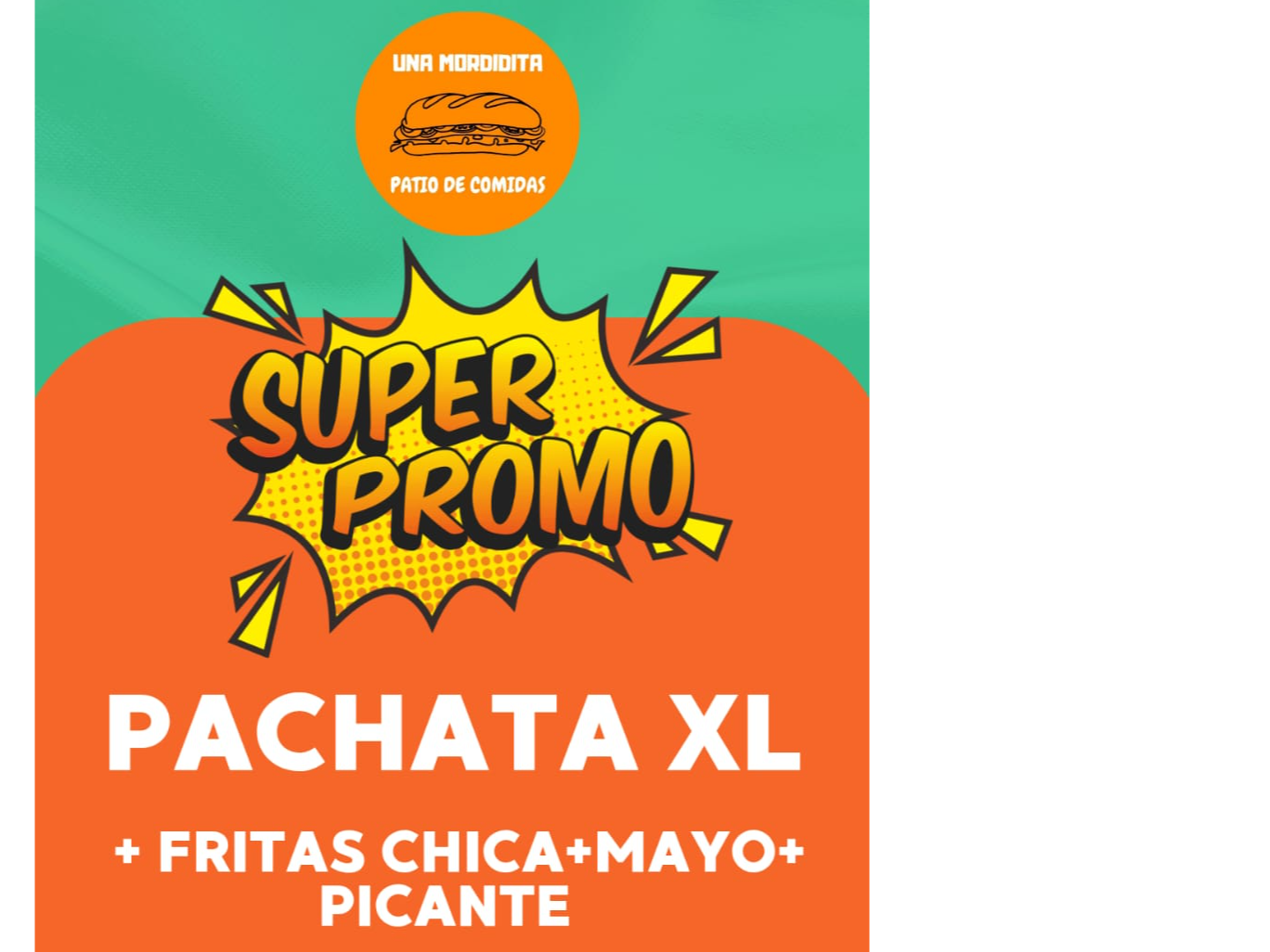 Pachata xl de 60 centímetros fraccionado en dos de 30 centímetros