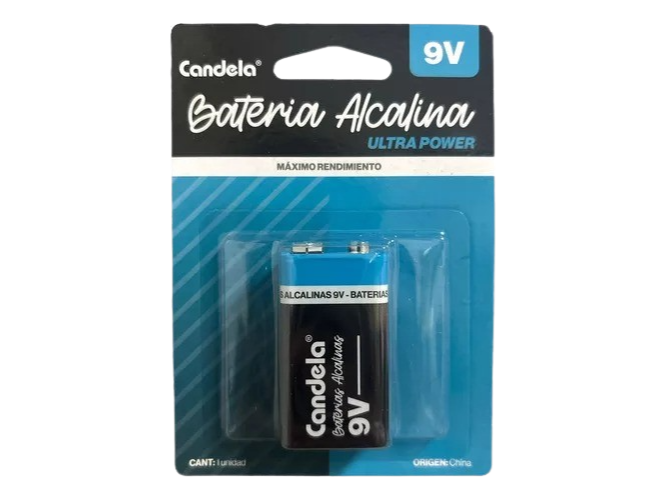 PILA CANDELA BATERIA ALCALINA 9 V