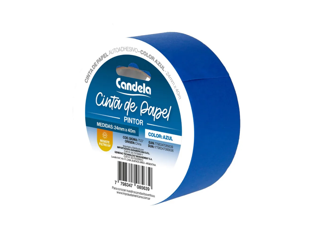 CINTA DE PAPEL AZUL 24MMXUNIDAD