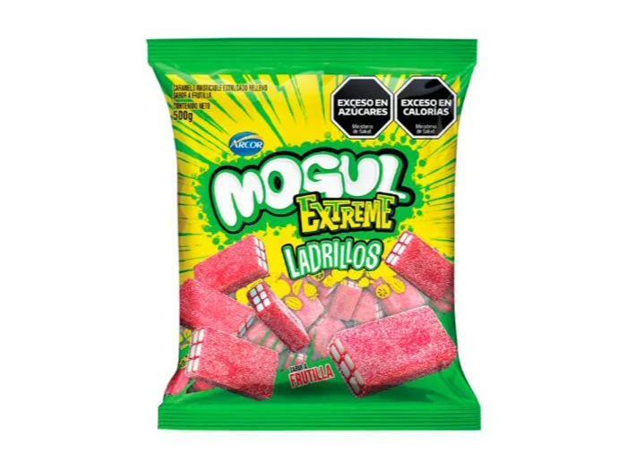 MOGUL EXTREME TUBITOS FRUTILLA 500G (CAJA X 6 BOLSAS)
