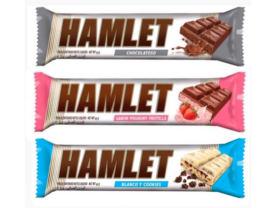 Hamlet 43g Chocolatoso, Frutilla o Cookies