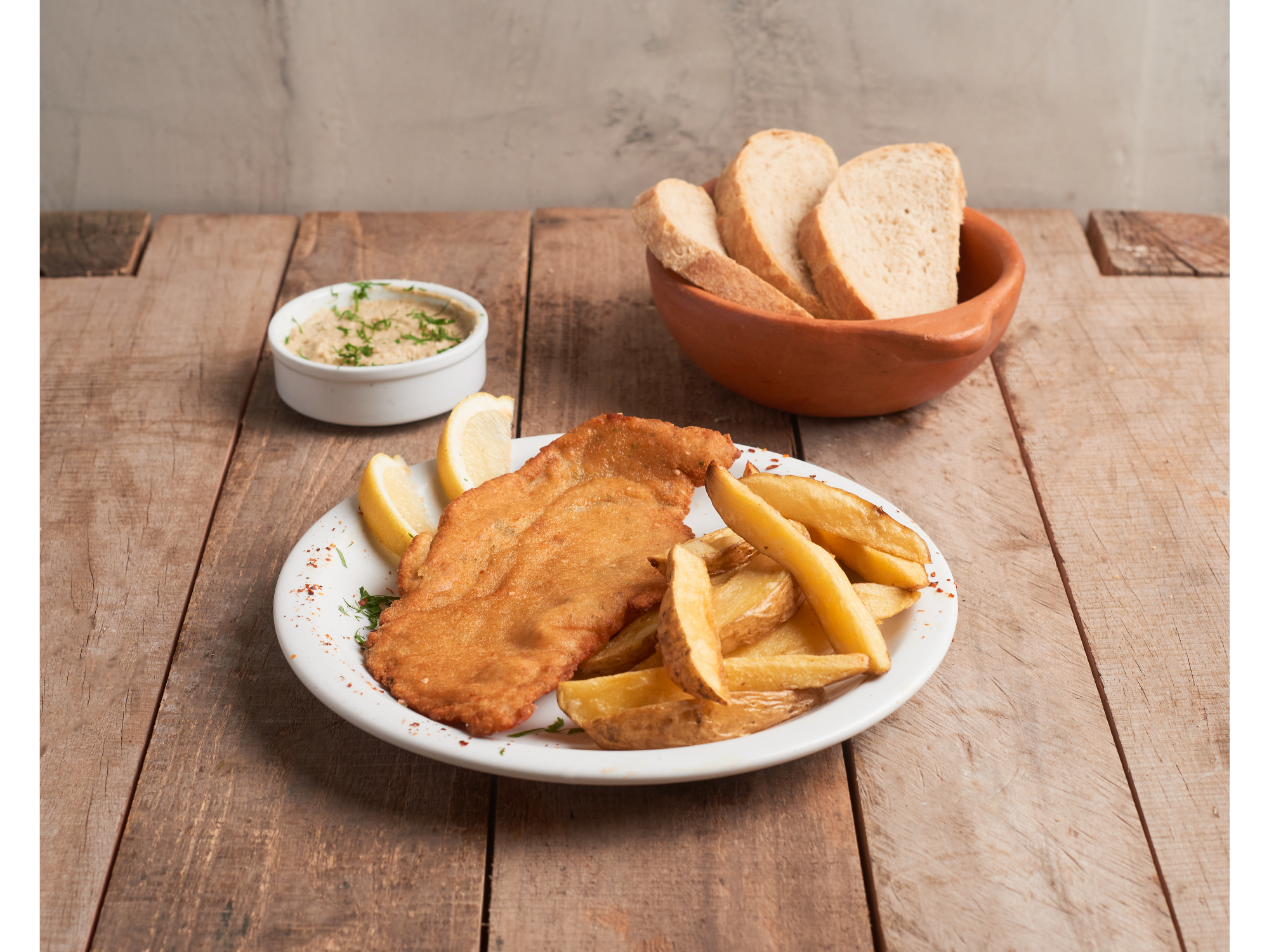 Milanesa de peceto con papas