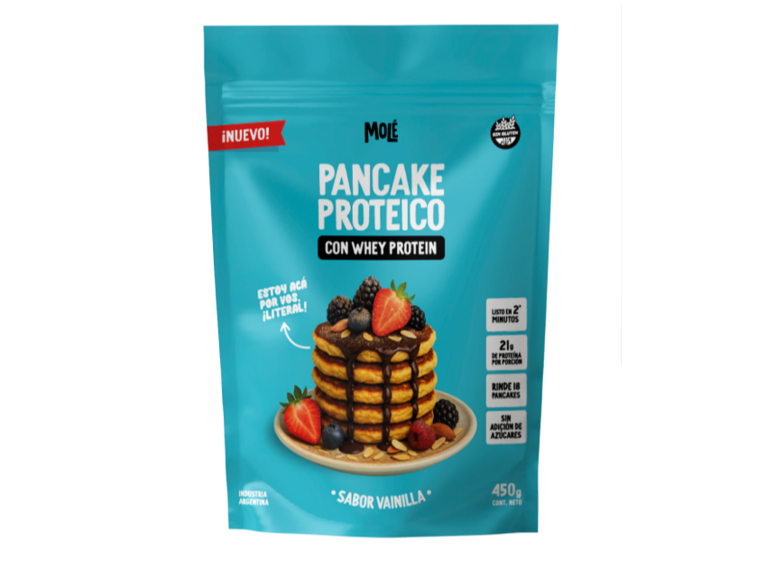 Pre Mezcla Pancake Proteico (whey) MOLÉ - VAINILLA 450gr  (sin Tacc - sin azucar) (Copia)