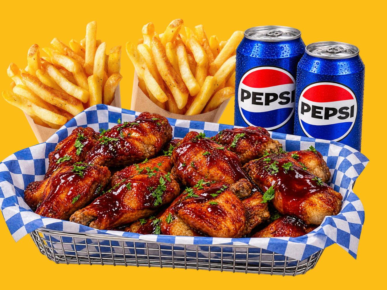 BBQ CHICKEN WINGS + 2 LATAS
