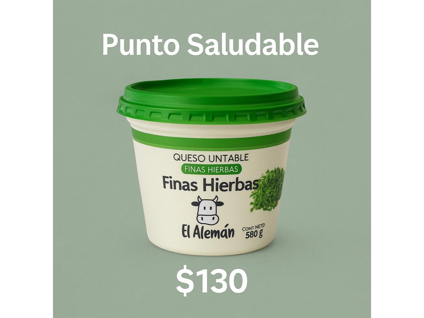 Queso untable finas hierbas 380 grs el aleman