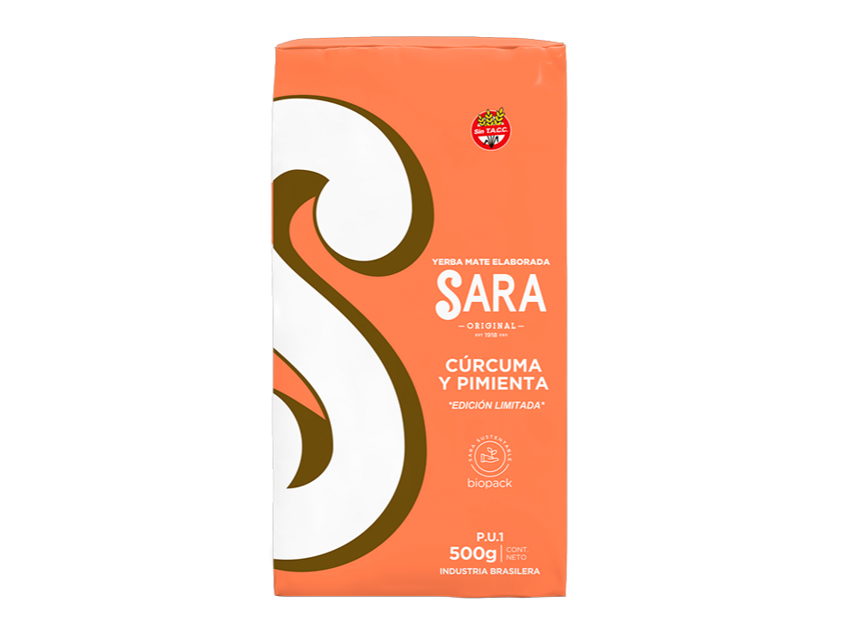 Yerba Sara 500 grs cúrcuma y pimienta