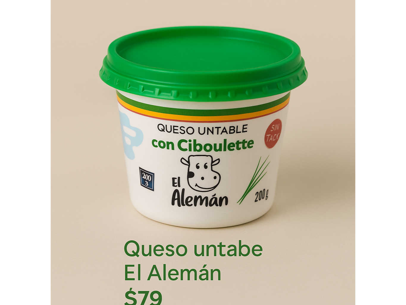 Queso con ciboulette el alemán 200 grs