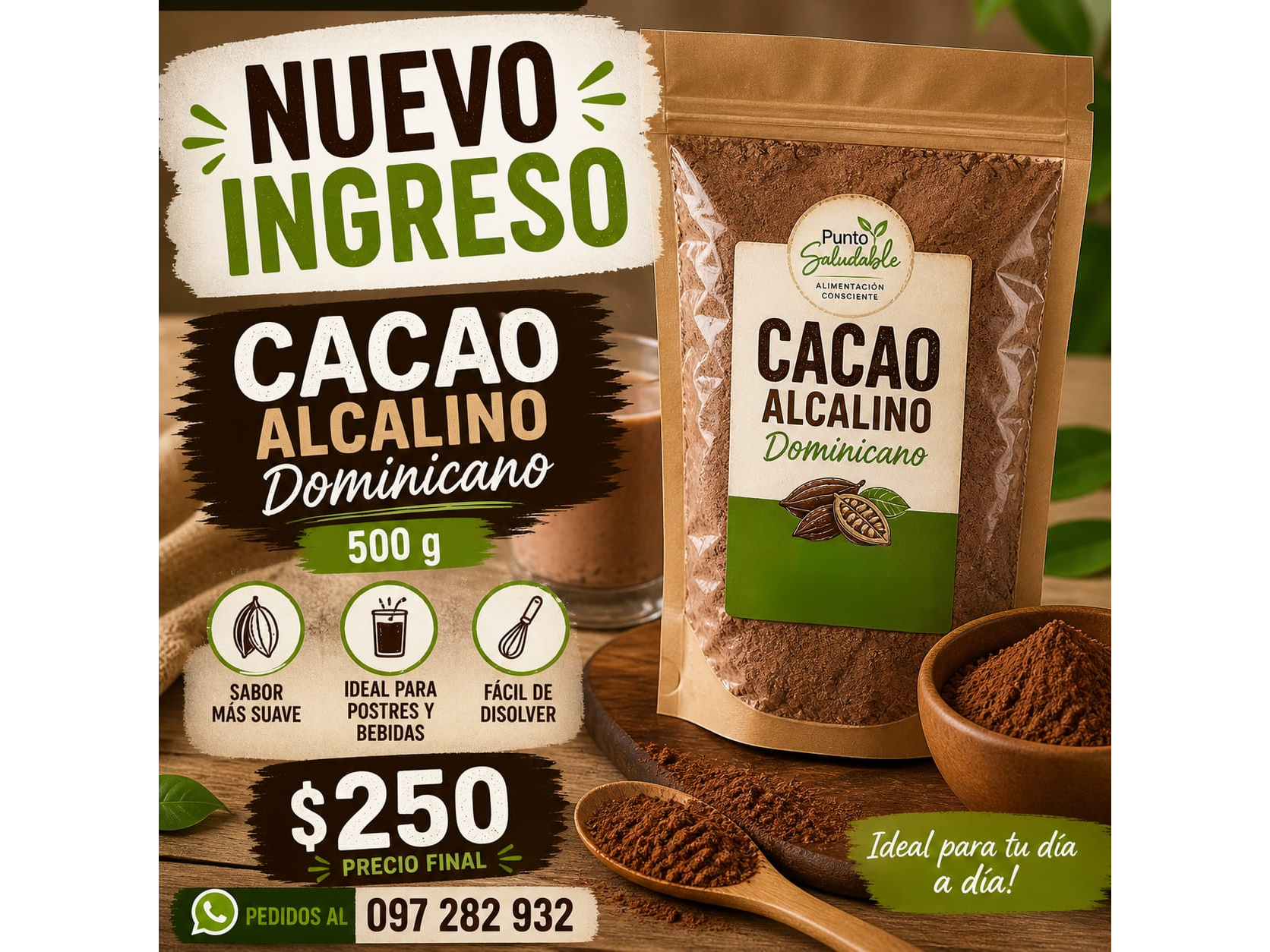 Cacao Alcalino de Origen Dominicano 500gr