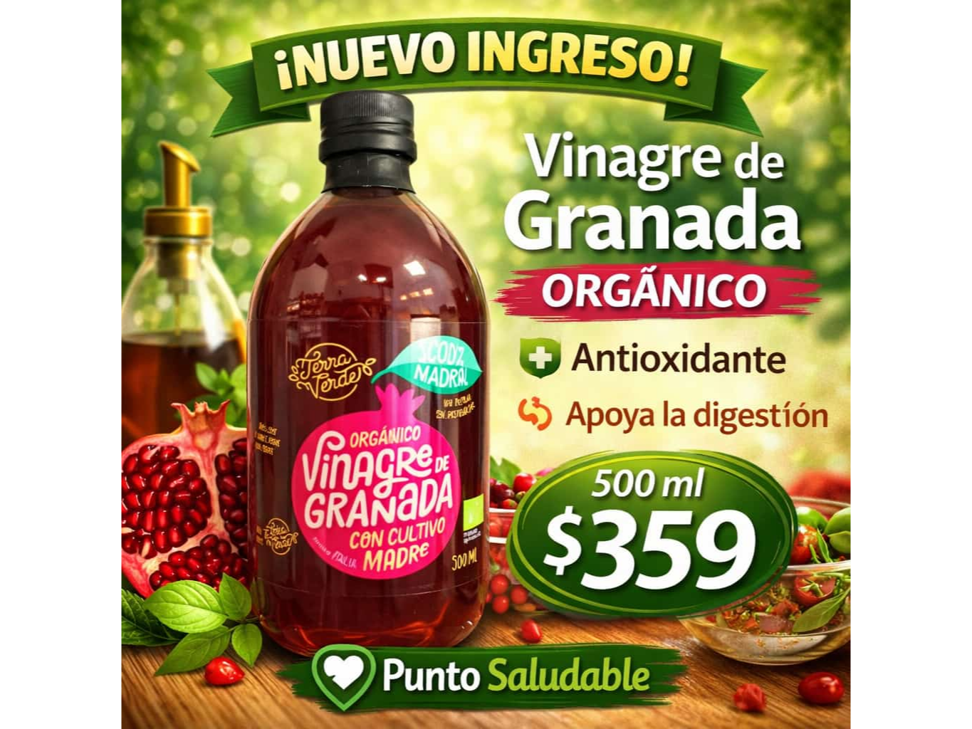 Vinagre de Granada Organico 500ml