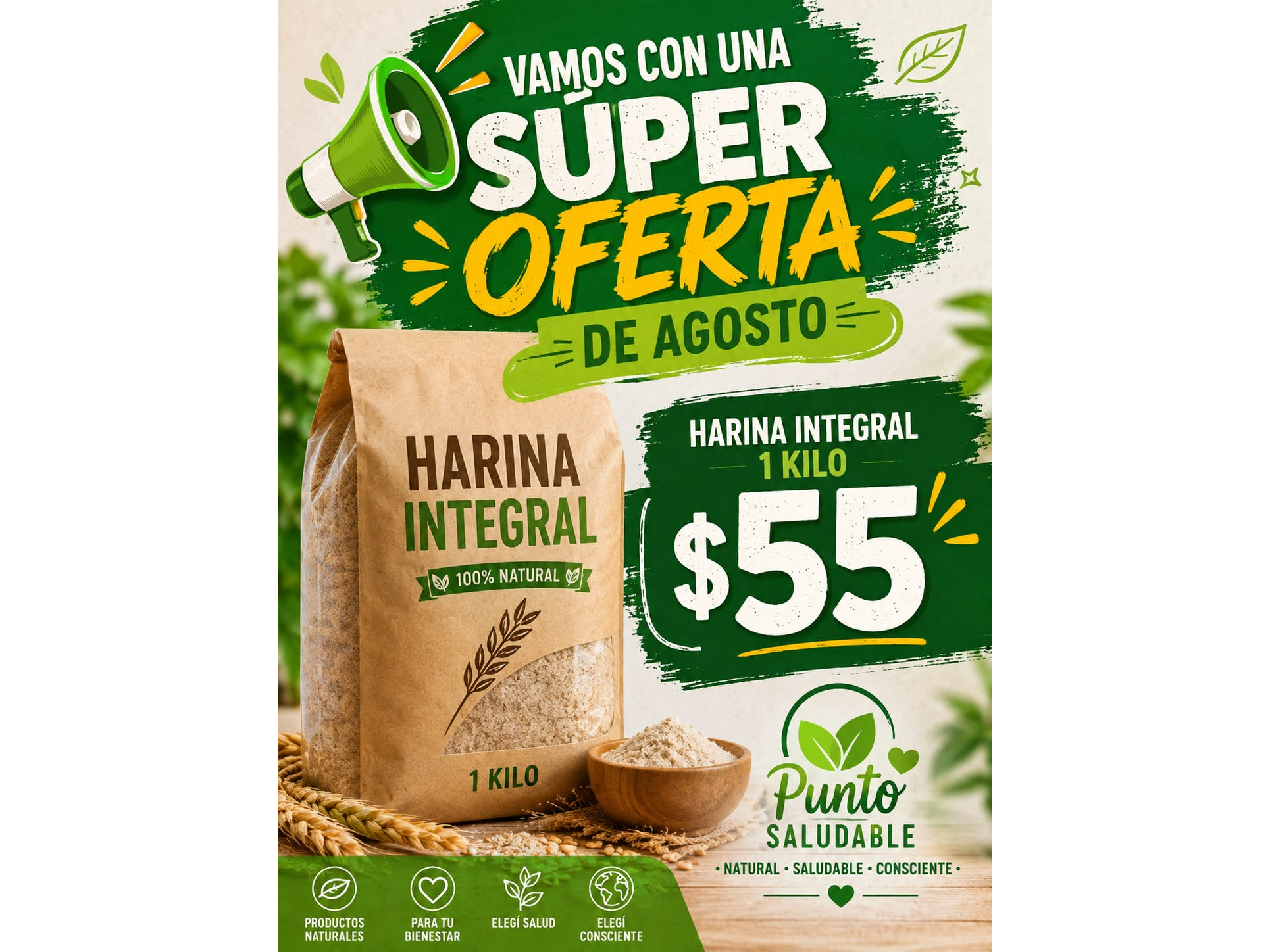 Harina integral 1 kilo