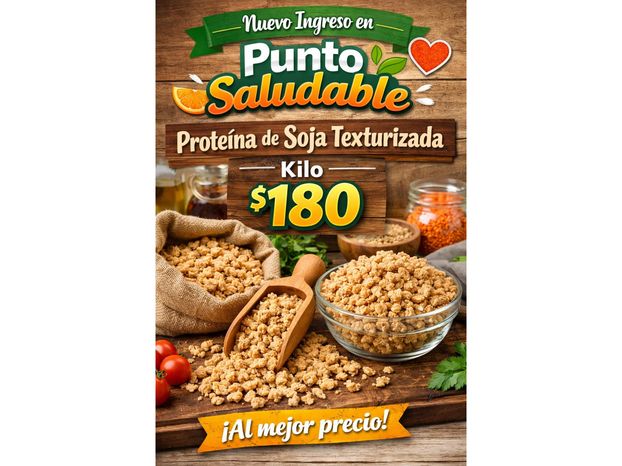 Proteina de Soja texturizado 1kg